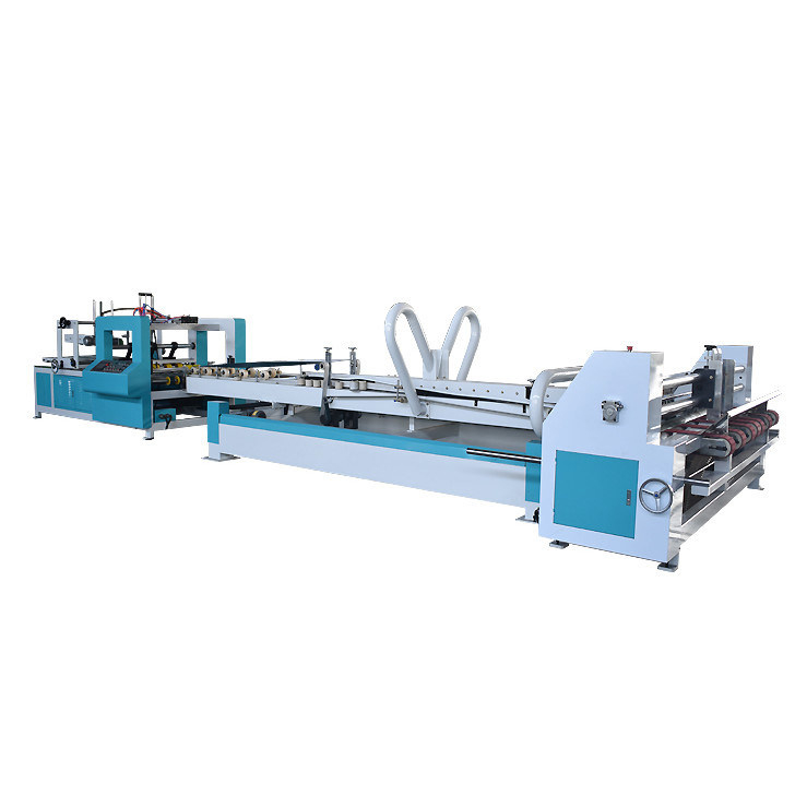 Full automatic folder gluer machine for corrugated carton box making machine press pasting box machine