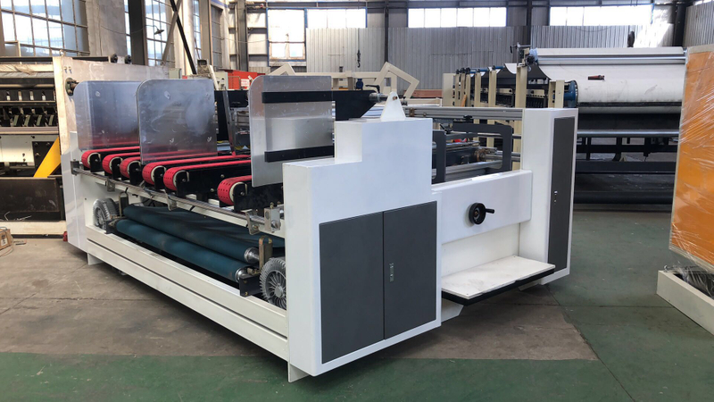 servo double-pieces box folding glue machine