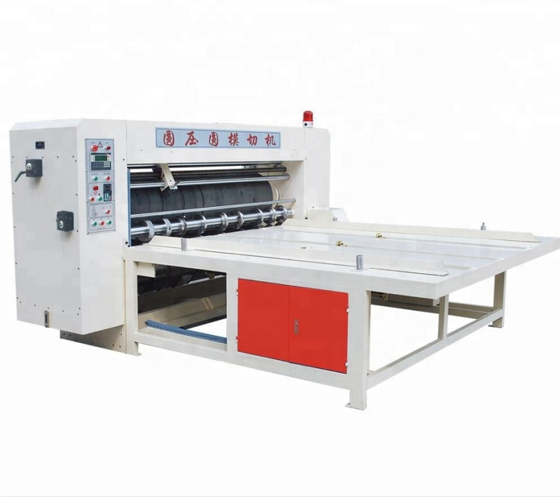 Hot sals chain feeder semi-auto rotary die cutting machine/corrugated pizza box making machine