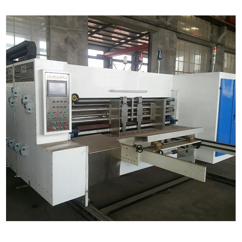 Low cost automatic ink printing slotting and rotary die cutting machine