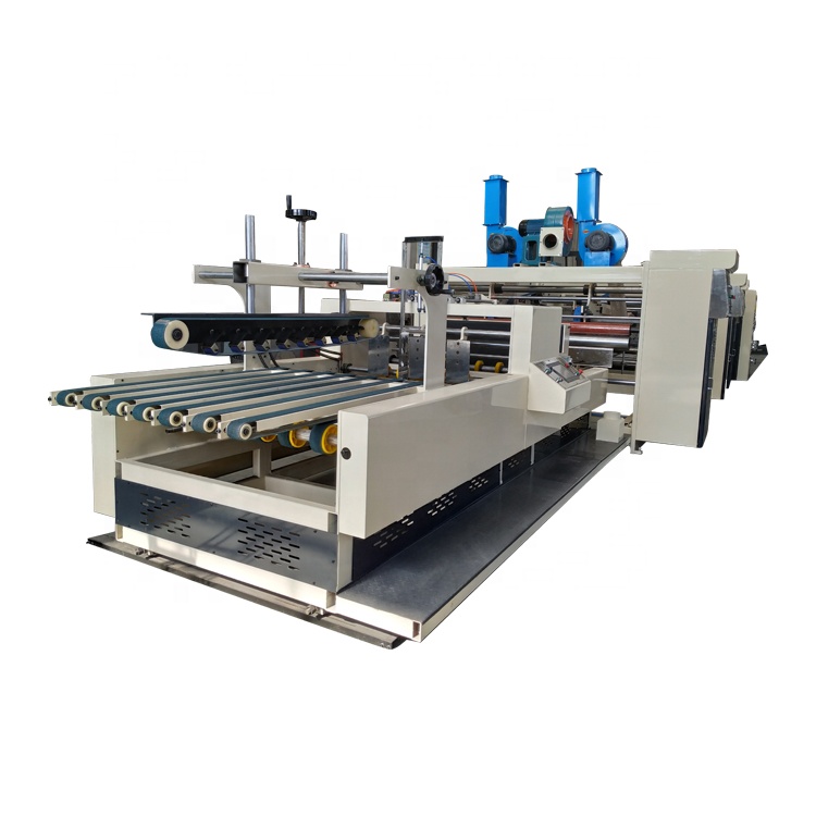 full automatic carton box production line / printing slotting die cutting folder gluer machine for sale