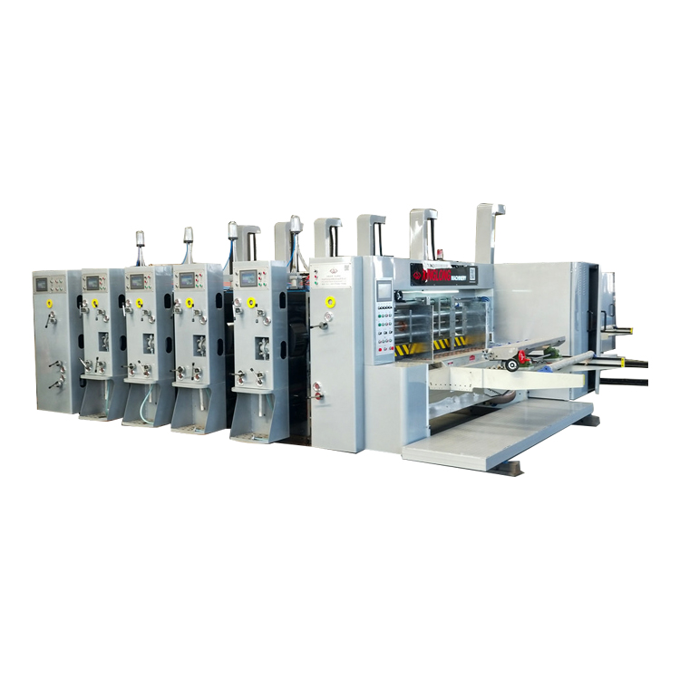 Full automatic corrugated cardboard flexo printing slotting die-cutting carton box making machinery