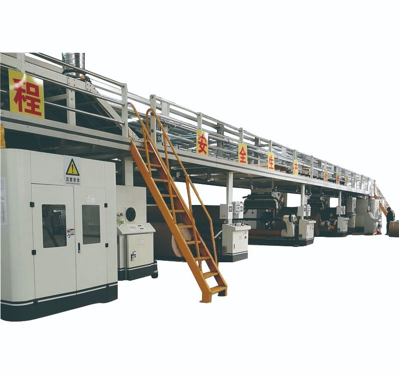 High speed 5 layer corrugated cardboard production line