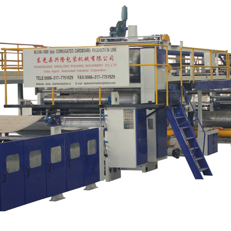 WJ180-2200 Steam Heating 5 Layer Corrugated Cardboard Production Line