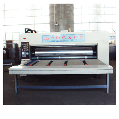 chain feeder four-color flexo printer and slottr machine, semi automatic chain feeding printing slotting die cutter