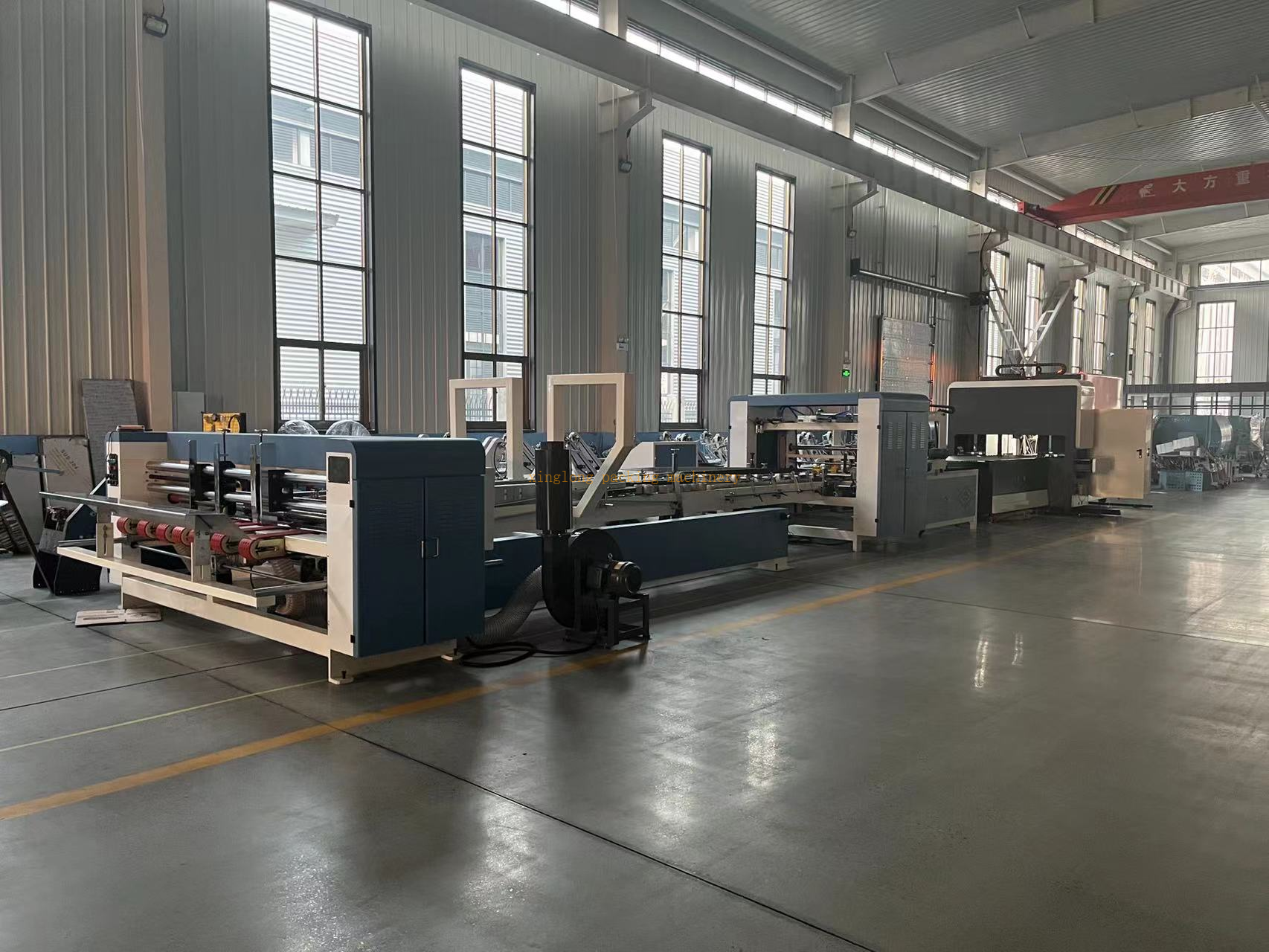 Auto folder gluer machine and PE bundling machine